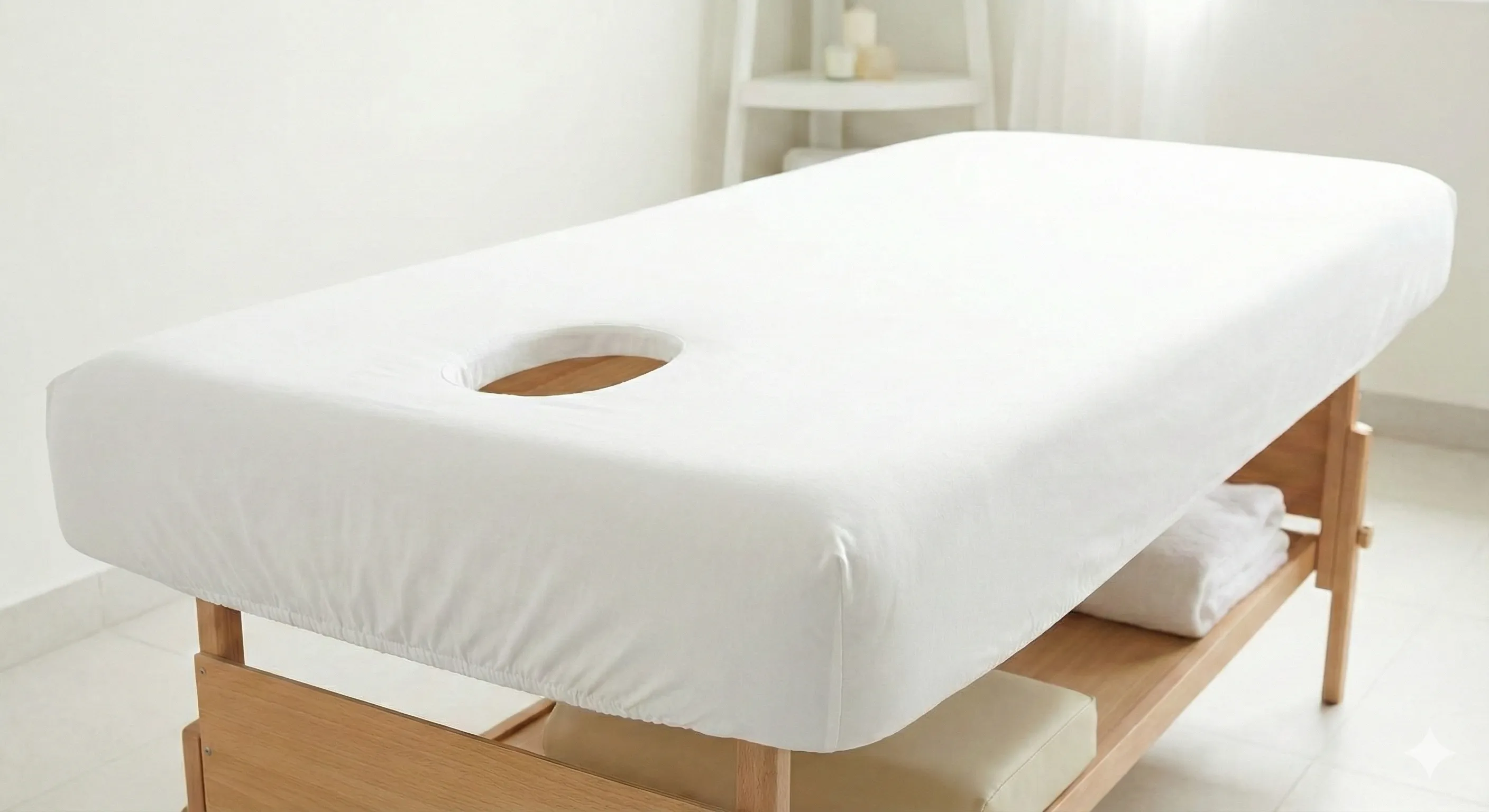 Specialized spa and massage table bedsheets